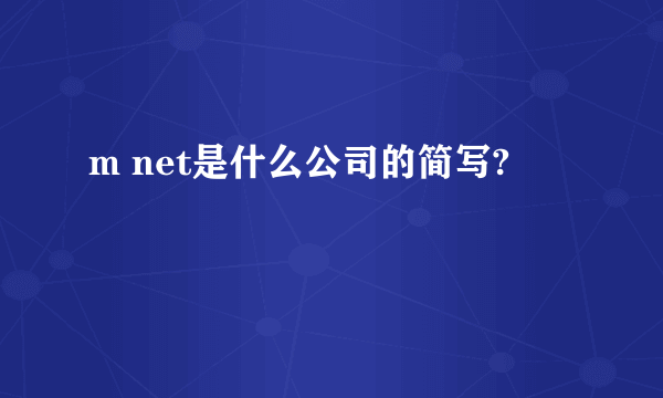 m net是什么公司的简写?