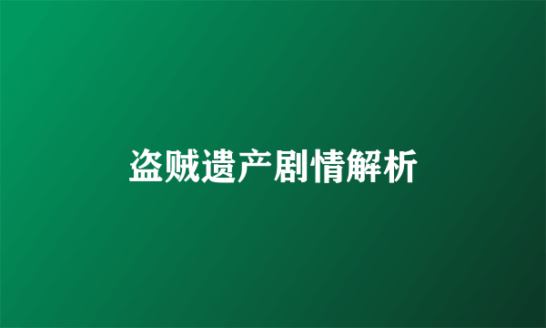 盗贼遗产剧情解析