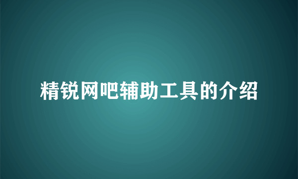 精锐网吧辅助工具的介绍