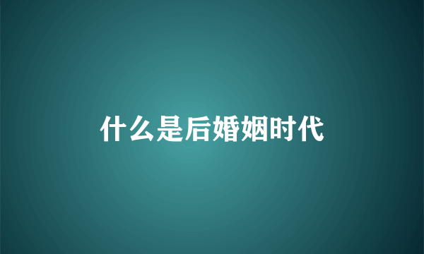 什么是后婚姻时代