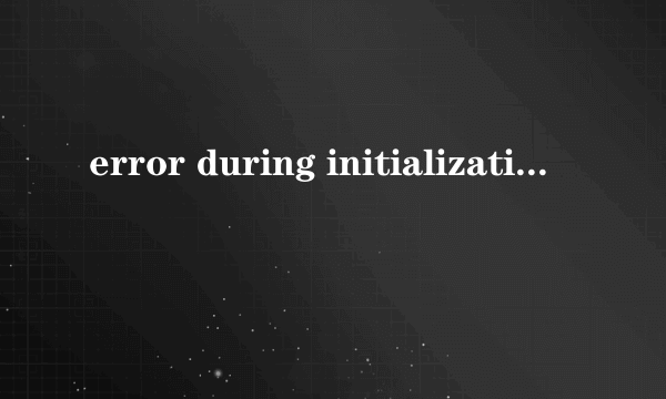 error during initialization什么意思