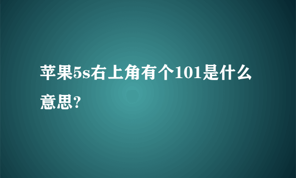 苹果5s右上角有个101是什么意思?