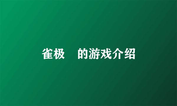 雀极姫的游戏介绍