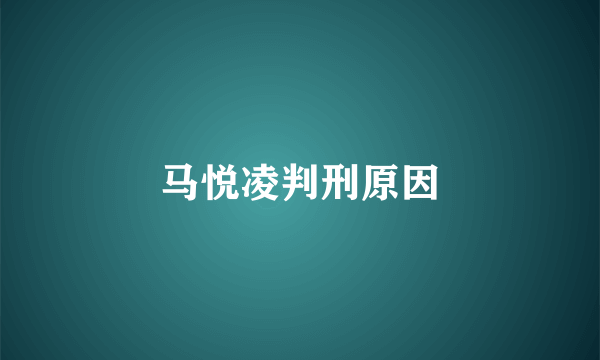 马悦凌判刑原因