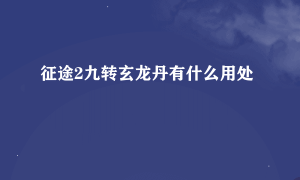 征途2九转玄龙丹有什么用处