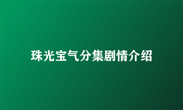 珠光宝气分集剧情介绍