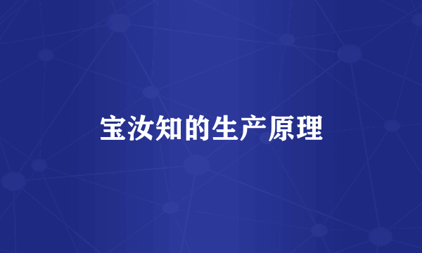 宝汝知的生产原理