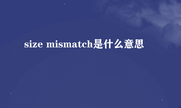 size mismatch是什么意思