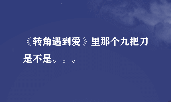 《转角遇到爱》里那个九把刀是不是。。。