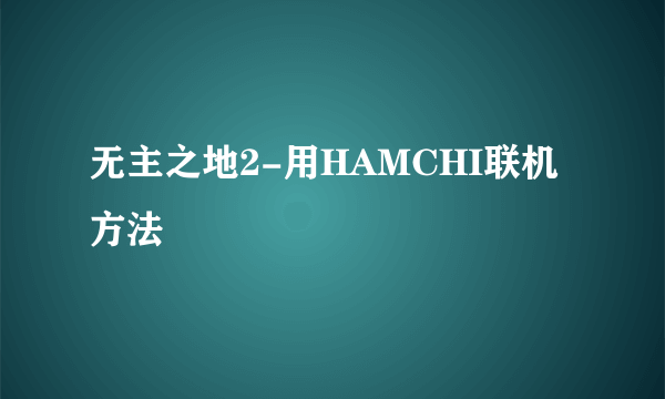无主之地2-用HAMCHI联机方法