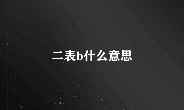 二表b什么意思