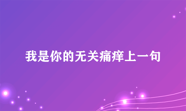 我是你的无关痛痒上一句
