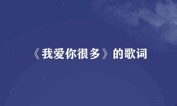 《我爱你很多》的歌词