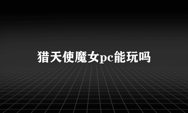 猎天使魔女pc能玩吗
