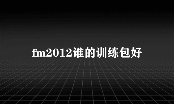 fm2012谁的训练包好
