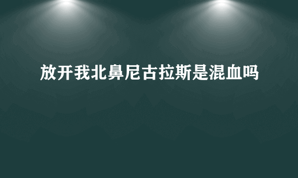 放开我北鼻尼古拉斯是混血吗