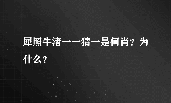 犀照牛渚一一猜一是何肖？为什么？