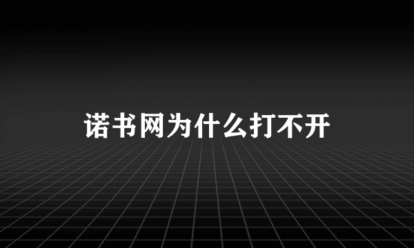 诺书网为什么打不开
