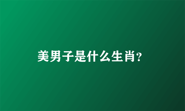 美男子是什么生肖？