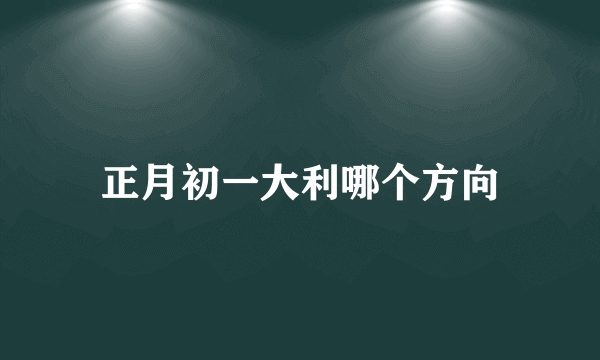 正月初一大利哪个方向