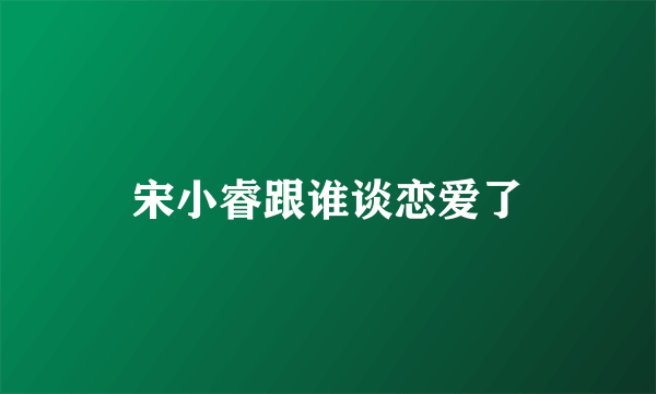 宋小睿跟谁谈恋爱了