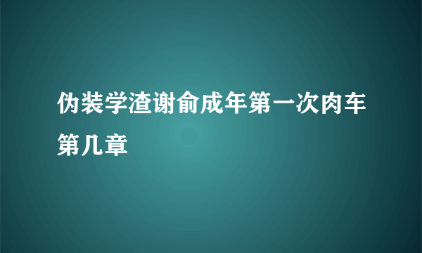 伪装学渣谢俞成年第一次肉车第几章