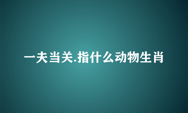 一夫当关.指什么动物生肖