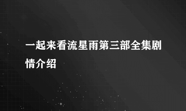一起来看流星雨第三部全集剧情介绍