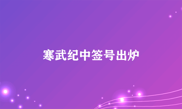 寒武纪中签号出炉
