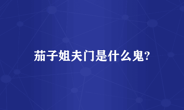 茄子姐夫门是什么鬼?