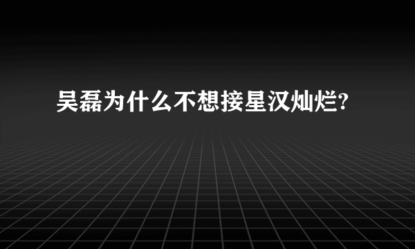 吴磊为什么不想接星汉灿烂?