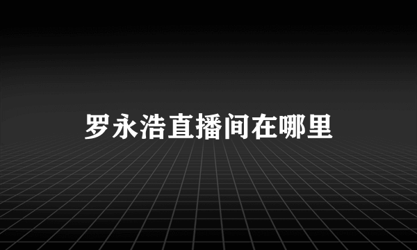 罗永浩直播间在哪里