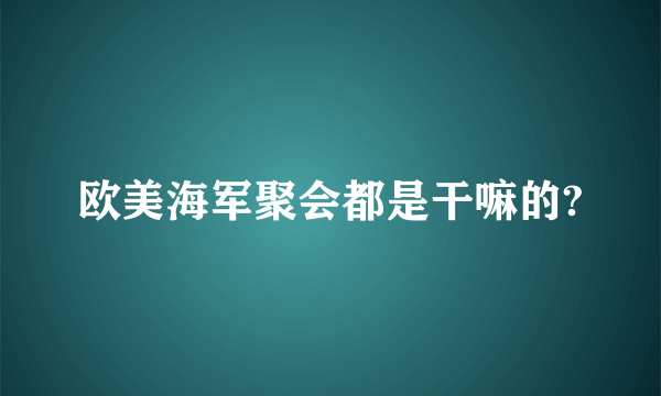 欧美海军聚会都是干嘛的?