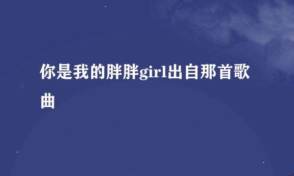 你是我的胖胖girl出自那首歌曲
