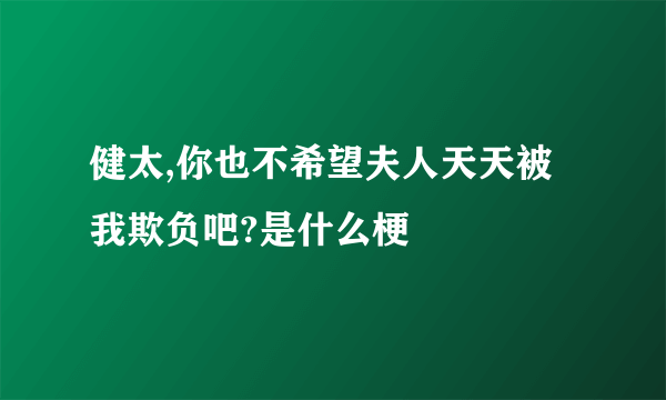 健太,你也不希望夫人天天被我欺负吧?是什么梗