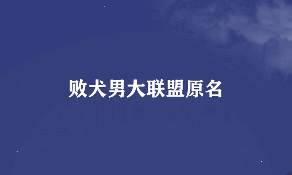 败犬男大联盟原名