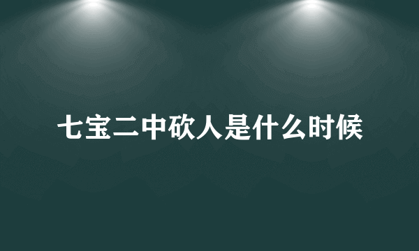 七宝二中砍人是什么时候