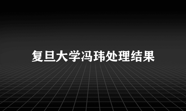 复旦大学冯玮处理结果