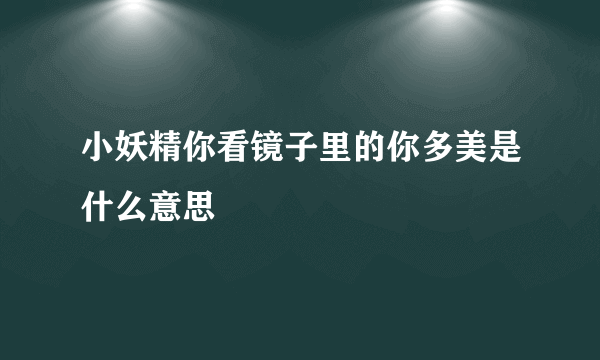 小妖精你看镜子里的你多美是什么意思