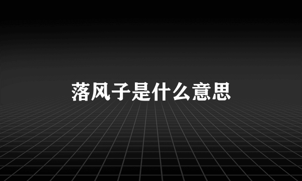 落风子是什么意思