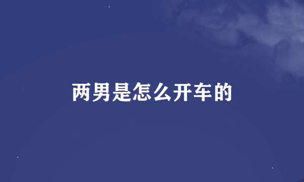 两男是怎么开车的