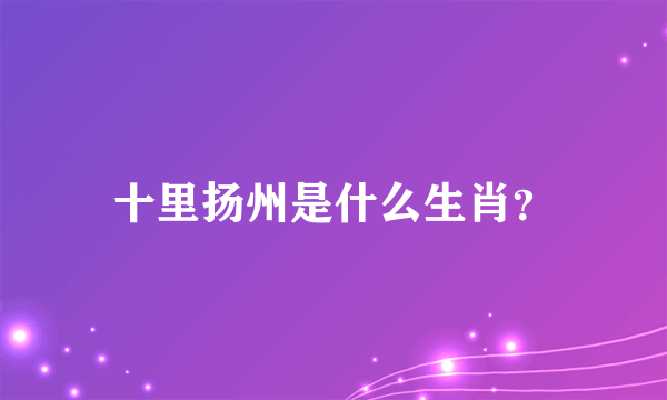 十里扬州是什么生肖？