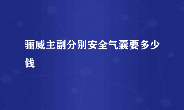 骊威主副分别安全气囊要多少钱