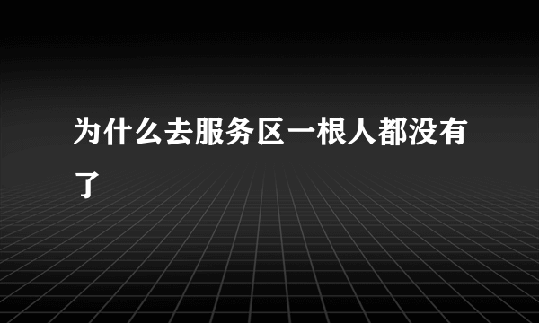 为什么去服务区一根人都没有了