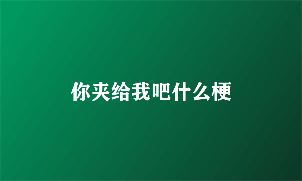 你夹给我吧什么梗