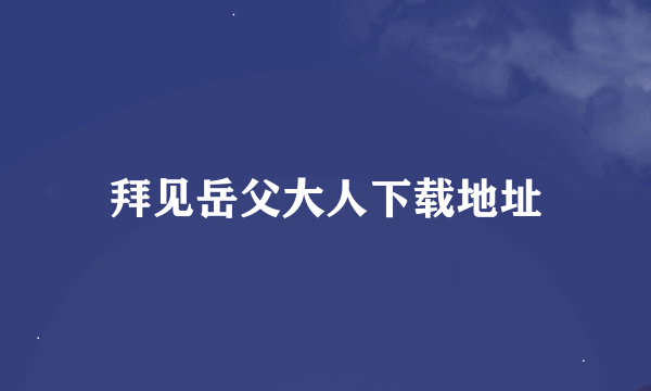 拜见岳父大人下载地址