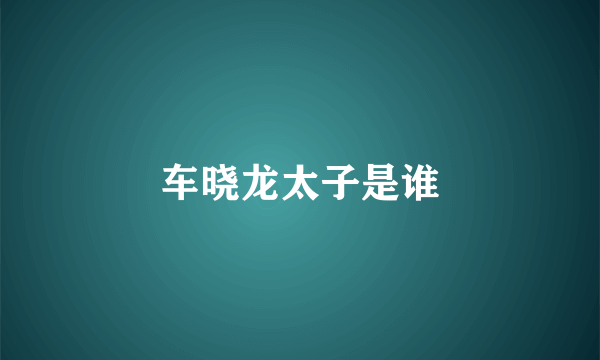 车晓龙太子是谁