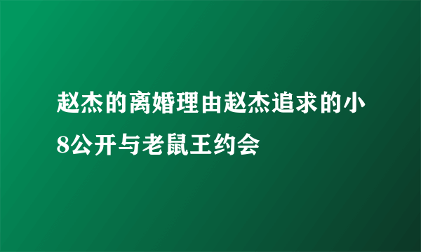 赵杰的离婚理由赵杰追求的小8公开与老鼠王约会
