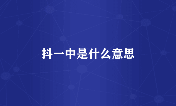 抖一中是什么意思