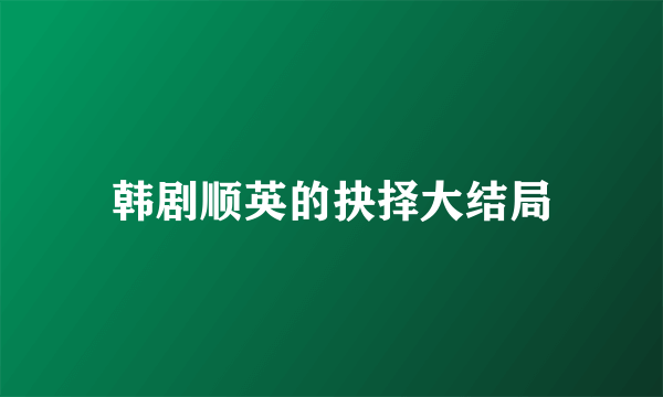 韩剧顺英的抉择大结局